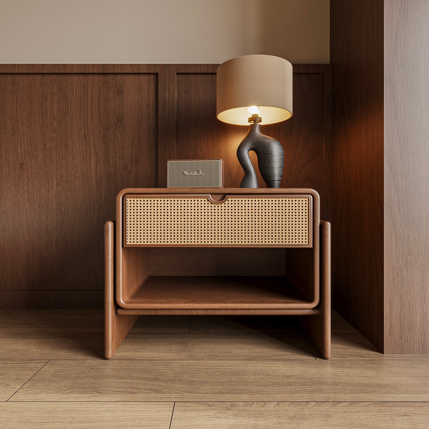 Elias Rattan Bedside Table