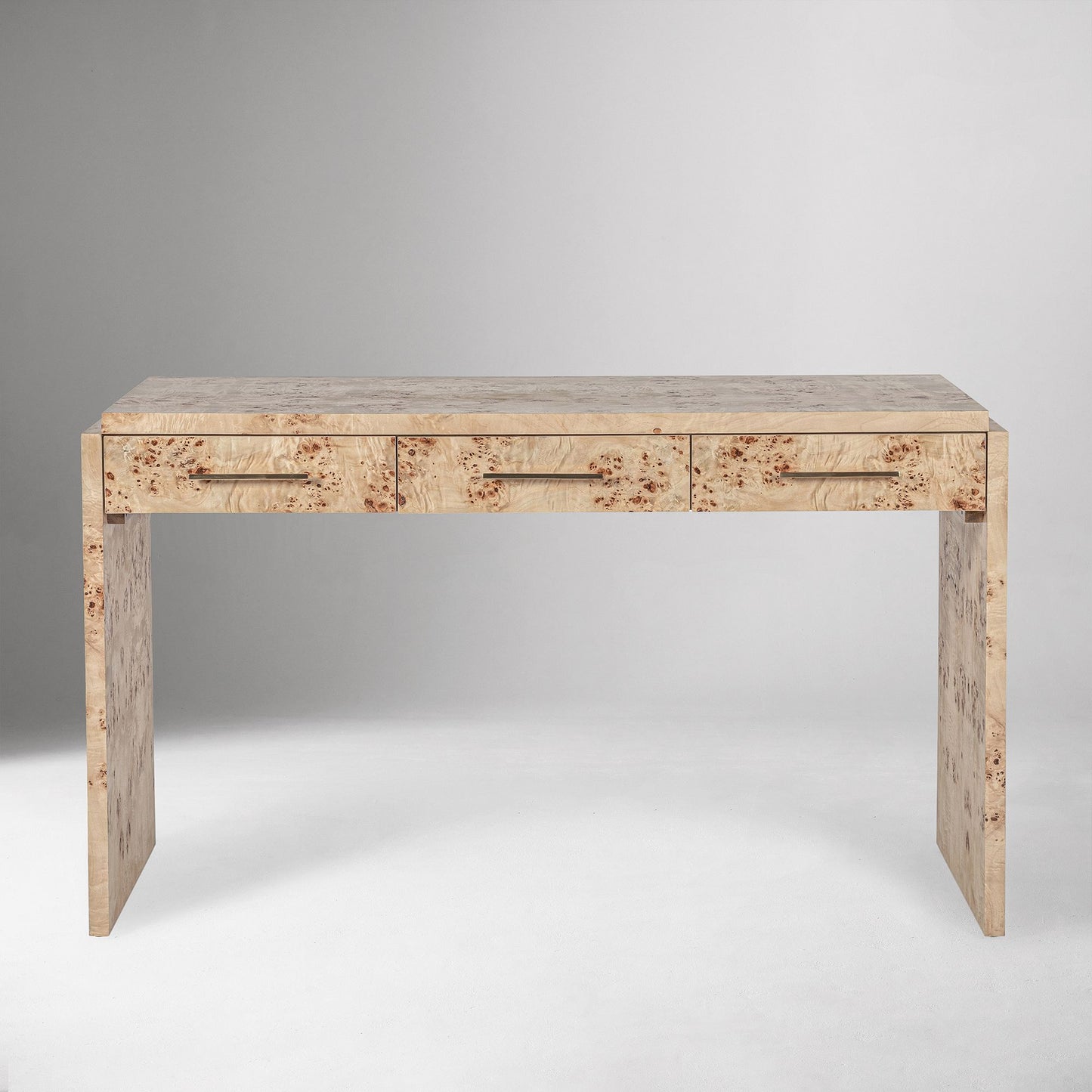 Finlo Burled 3-Drawer Desk