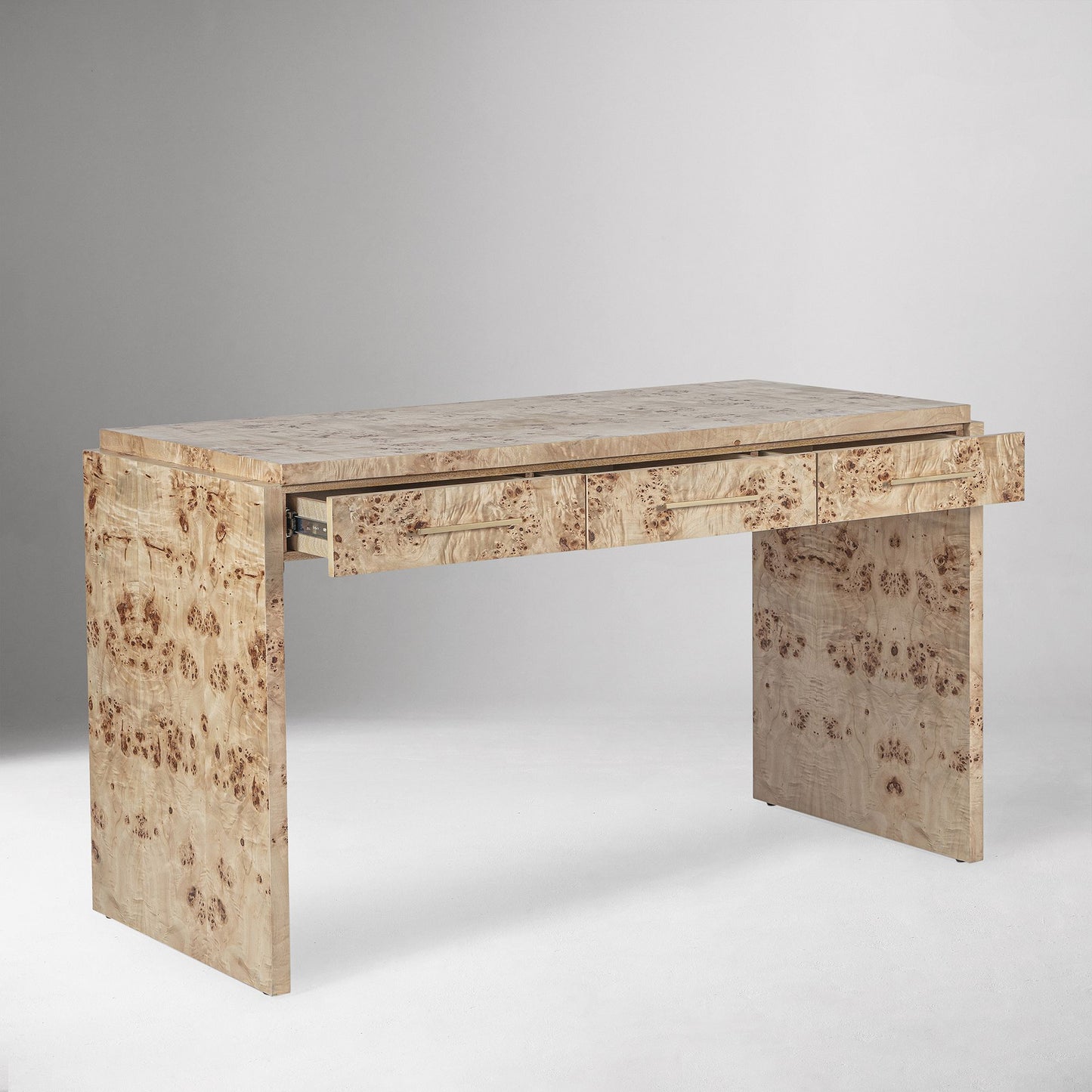 Finlo Burled 3-Drawer Desk