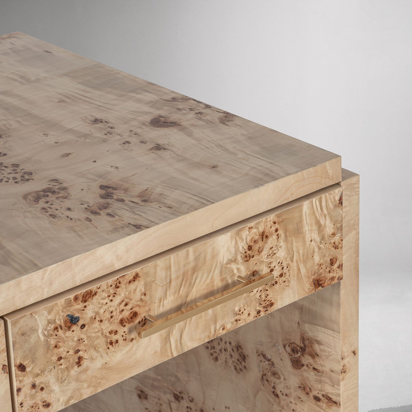 Finlo Burled 3-Drawer Desk