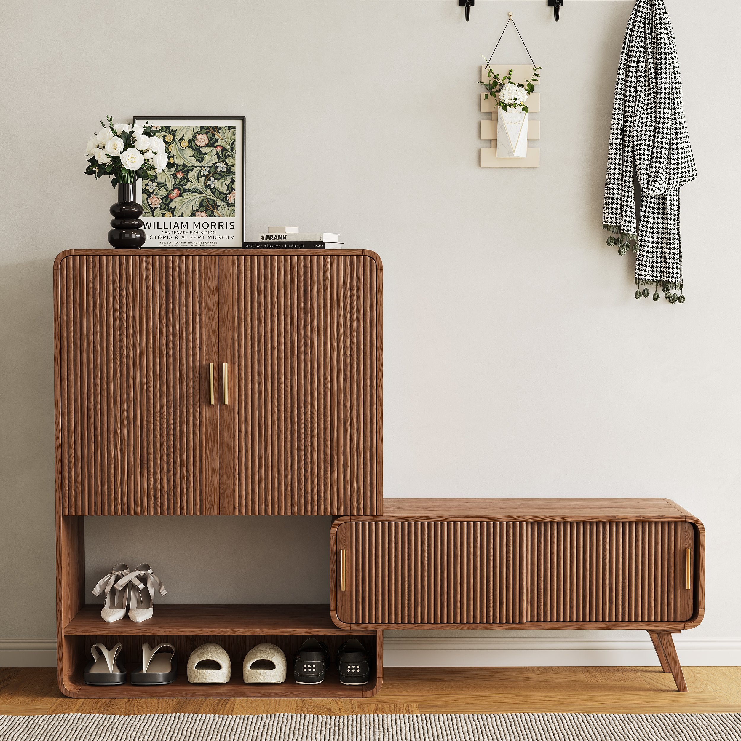 Ribbed Shoe Cabinet