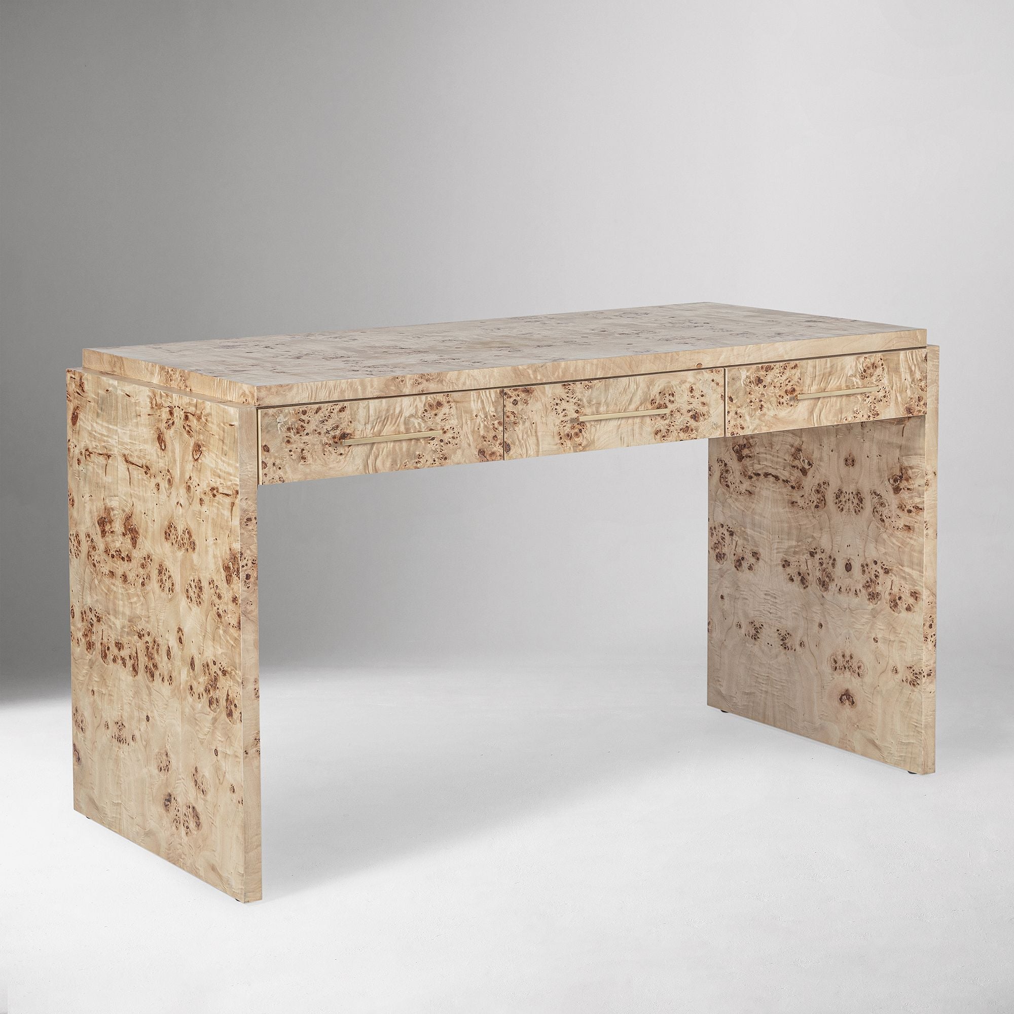 Finlo Burled 3-Drawer Desk