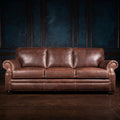 Luxury Classic 3-Seater Leather Sofa