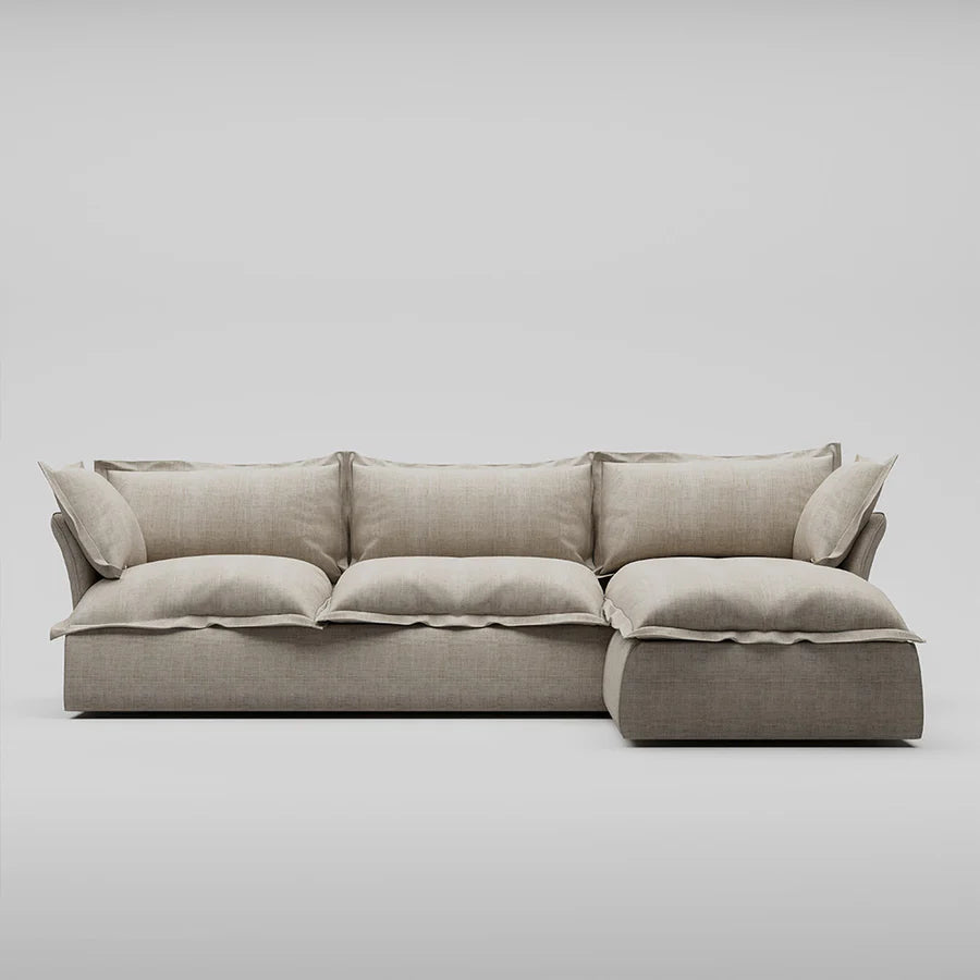 Plush modern corner cozy L sofa