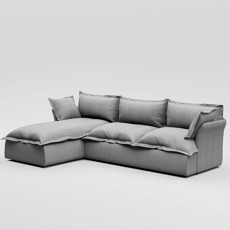 Plush modern corner cozy L sofa