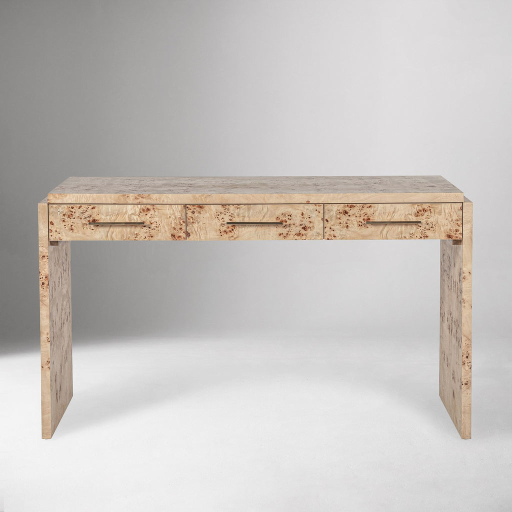 Finlo Burled 3-Drawer Desk
