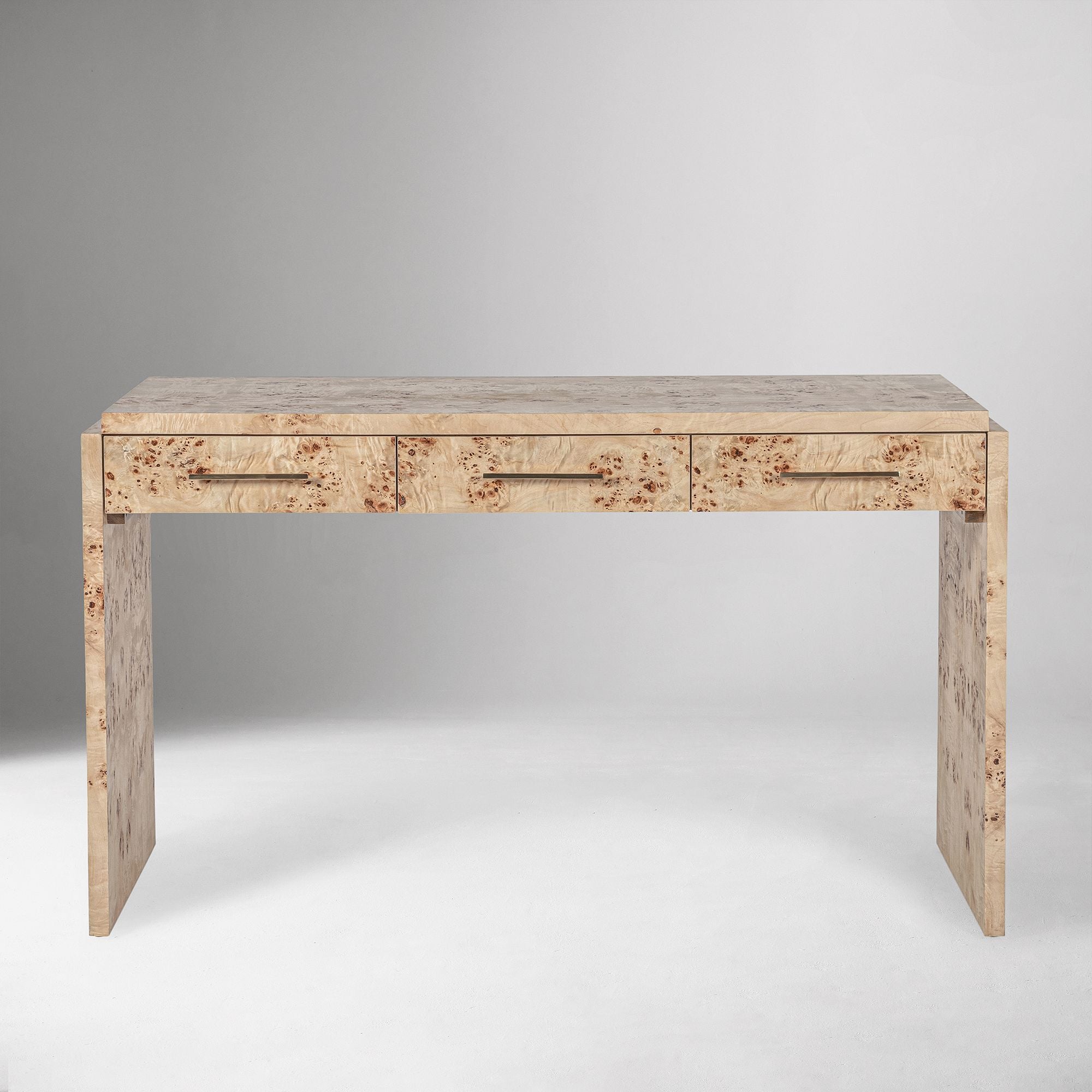 Finlo Burled 3-Drawer Desk