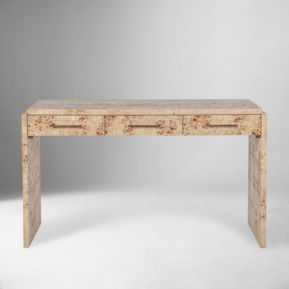 Finlo Burled 3-Drawer Desk