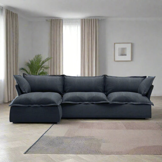 Plush modern corner cozy L sofa