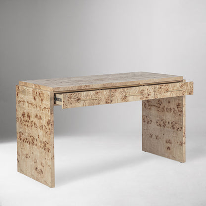 Finlo Burled 3-Drawer Desk