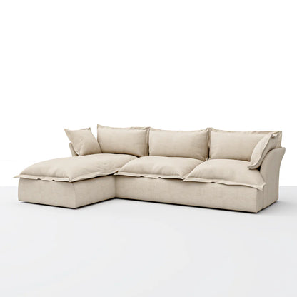 Plush modern corner cozy L sofa