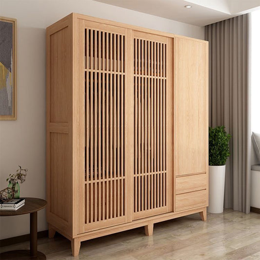 Oak Nordic Japanese Sliding Door Wardrobe