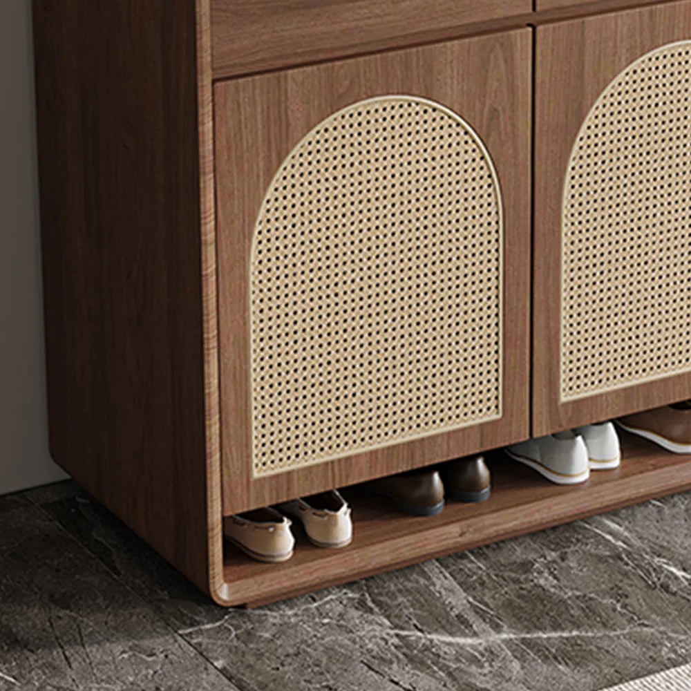 Arched Rattan Shoe Cabinet