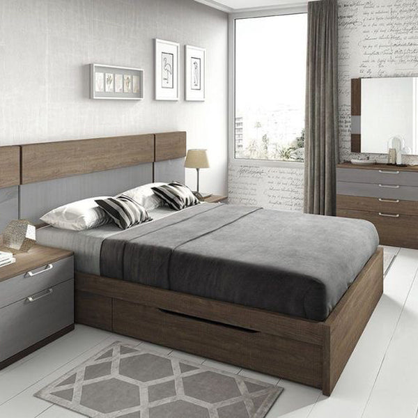 Nordic Style Contemporary Brown Bedroom Set