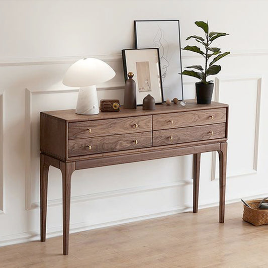 Vidaxl Console Table With 4 Drawers Black Walnut