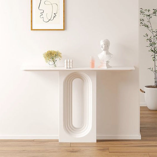 Modern Narrow Wood White Console Table