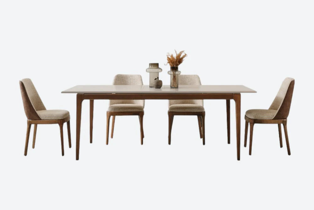 Basic Solid Wood Dining Set with Bufete