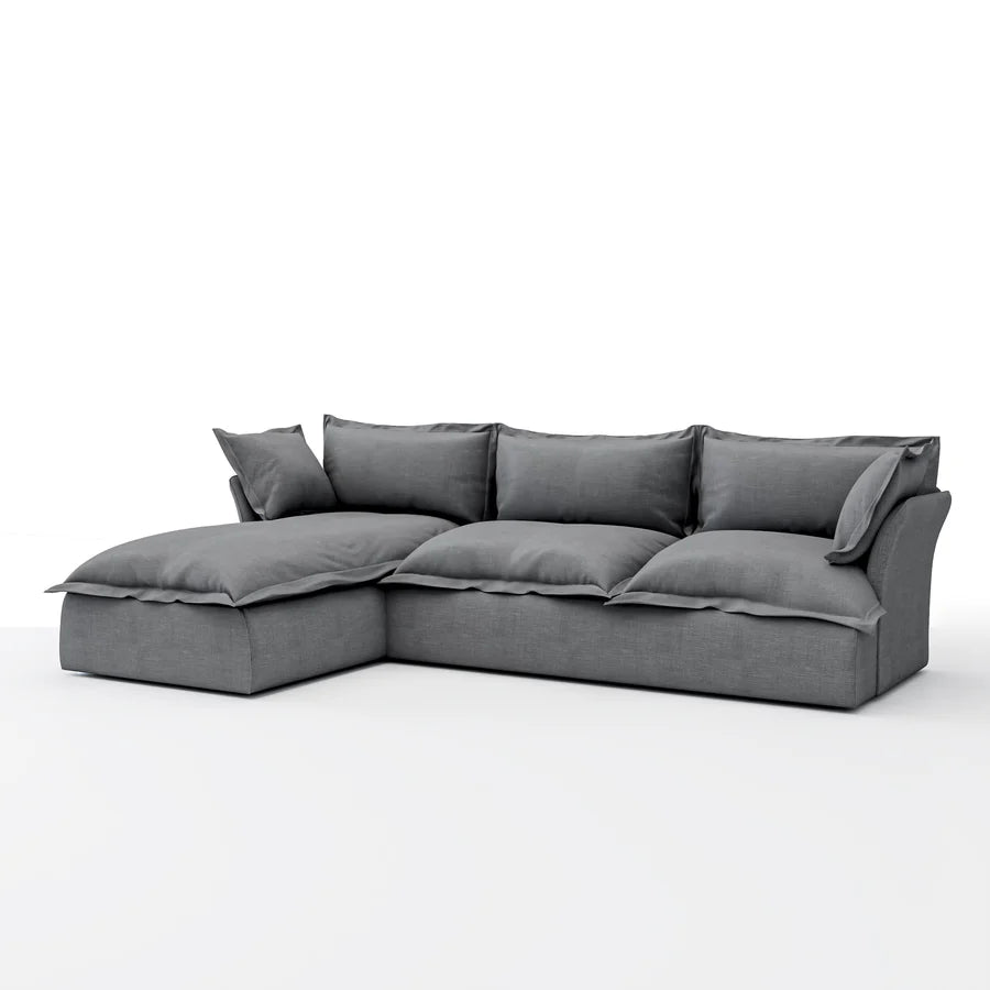 Plush modern corner cozy L sofa