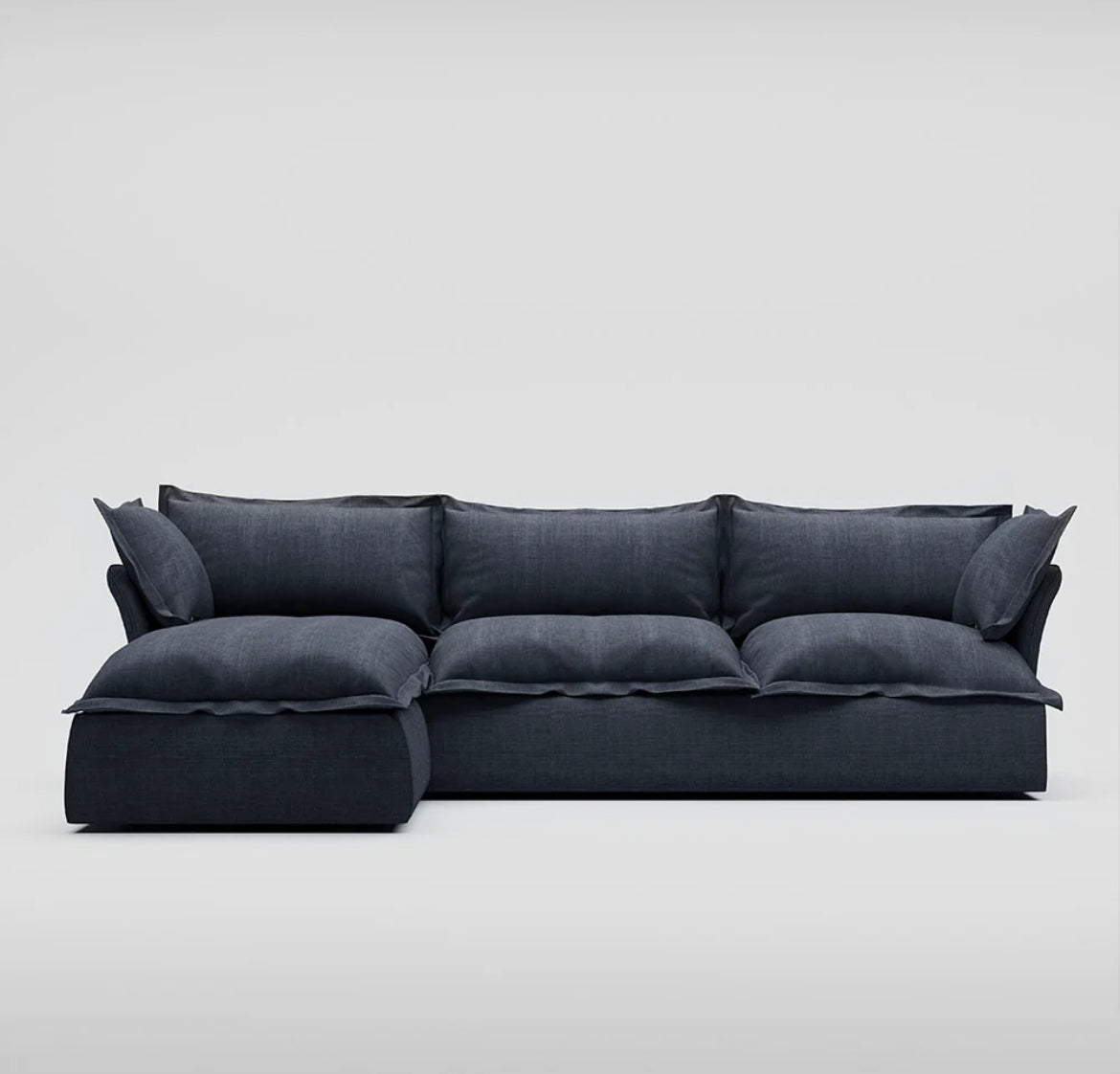 Plush modern corner cozy L sofa