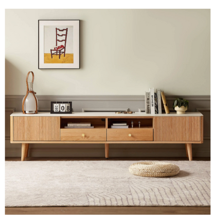 Solid Wood Mid Century Modern Full Entertainment Set