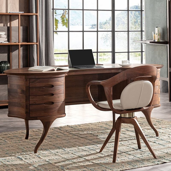 Desk with wooden chair in classic design