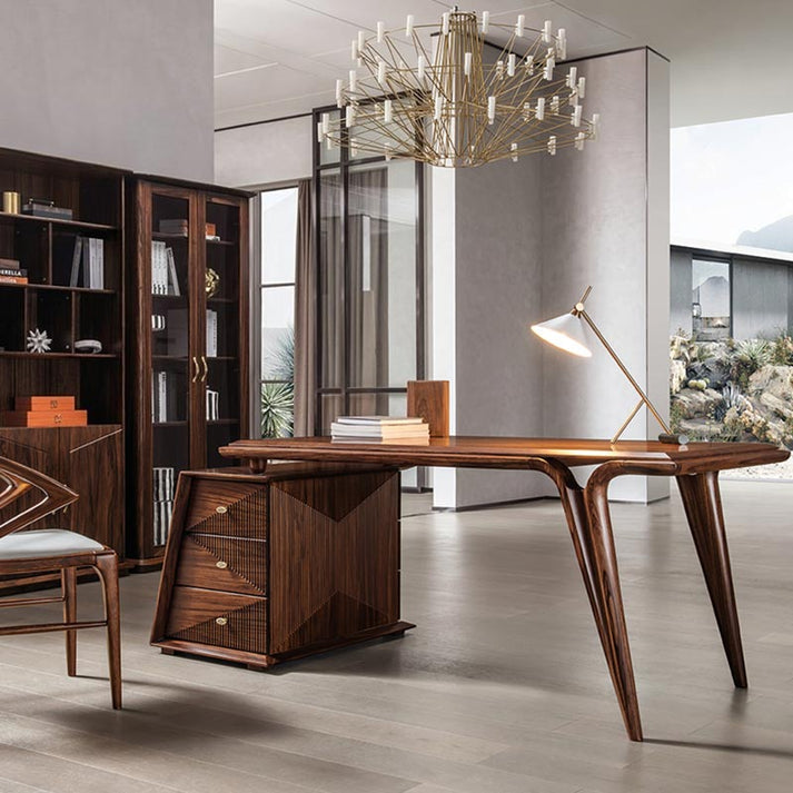 A luxurious wooden desk with a luxury modern design