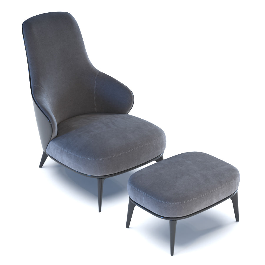 Minotti Leslie Bergere Velvet Armchair