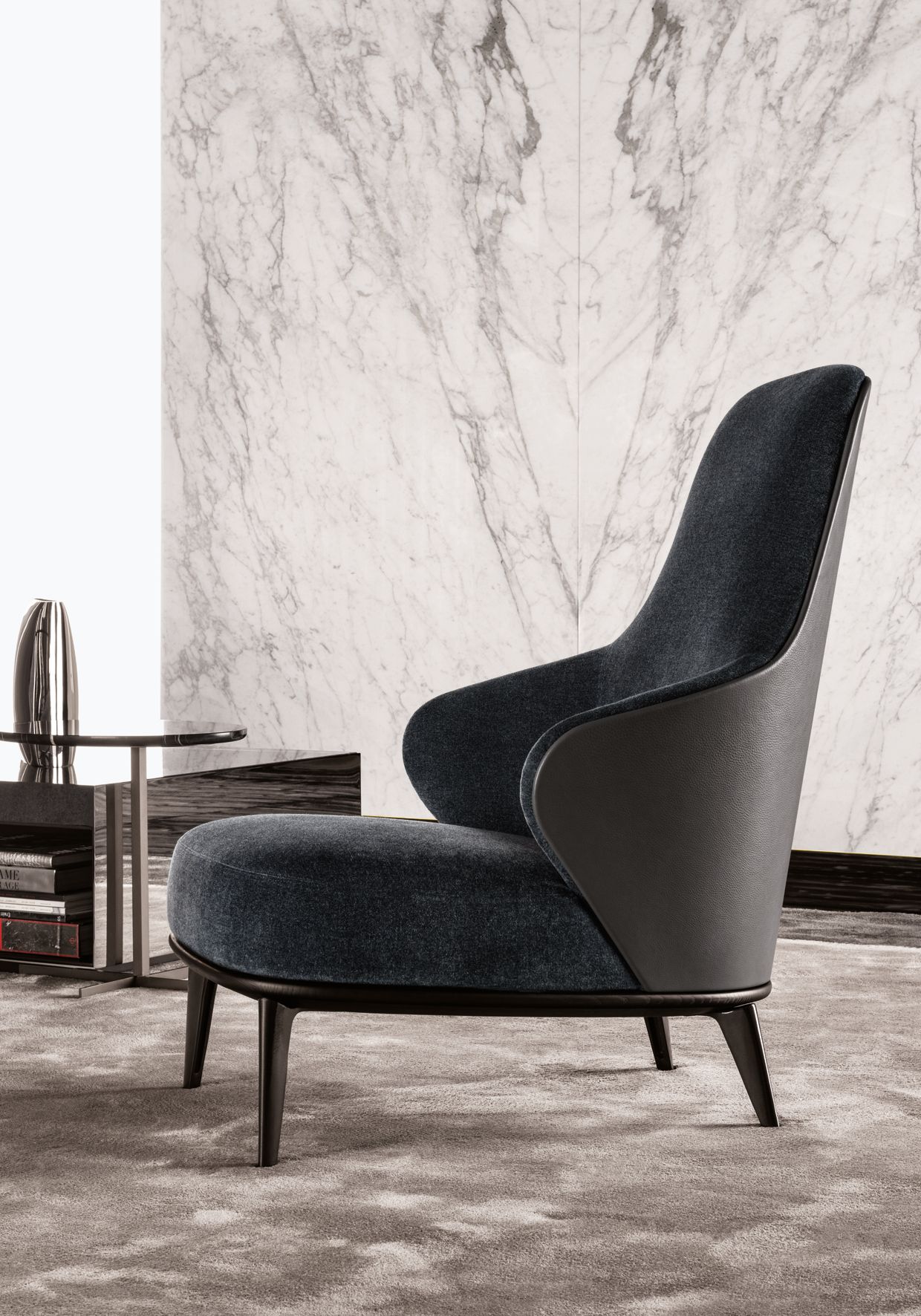 Minotti Leslie Bergere Velvet Armchair