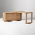 Soren Oak Executive Desk with Storage