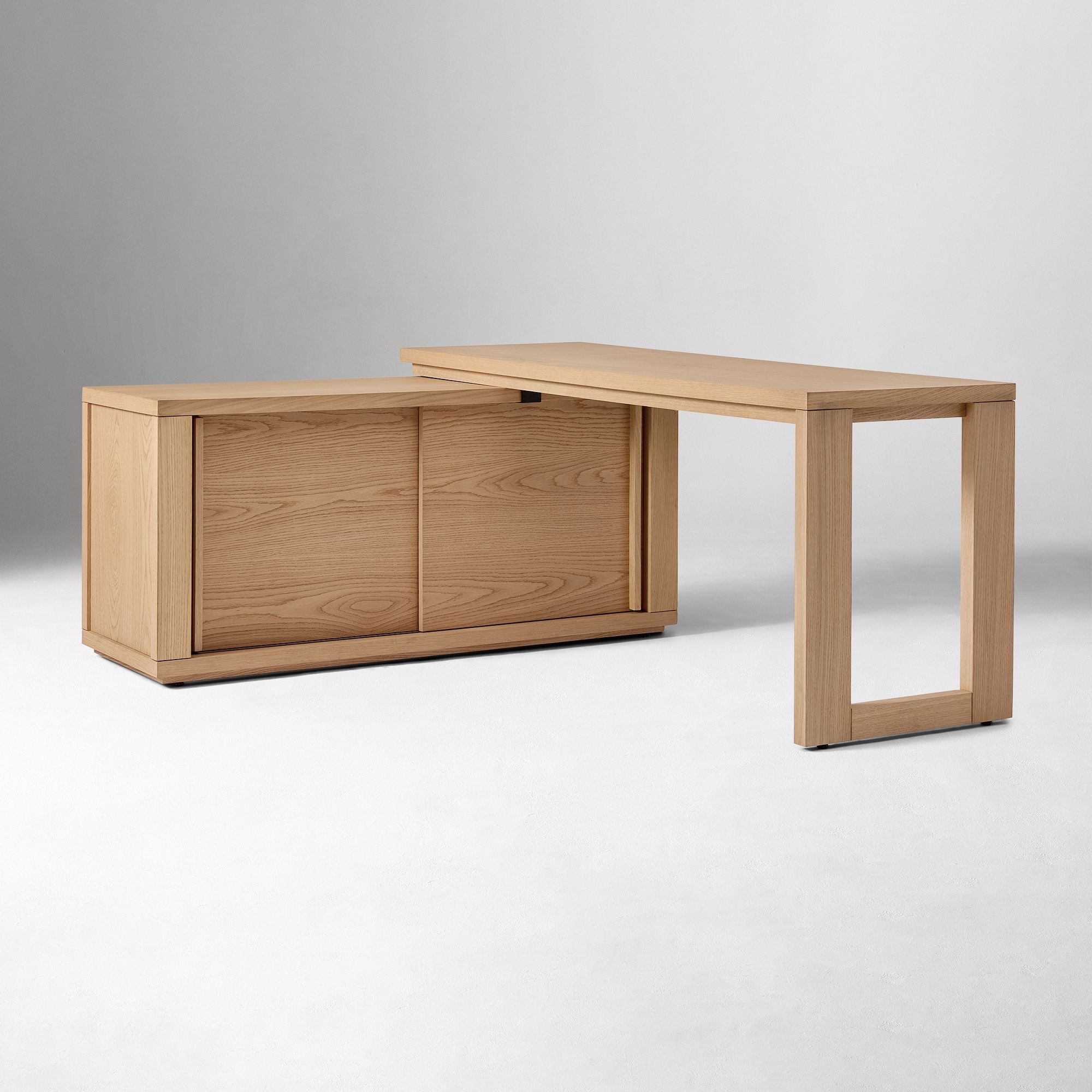 Soren Oak Executive Desk with Storage