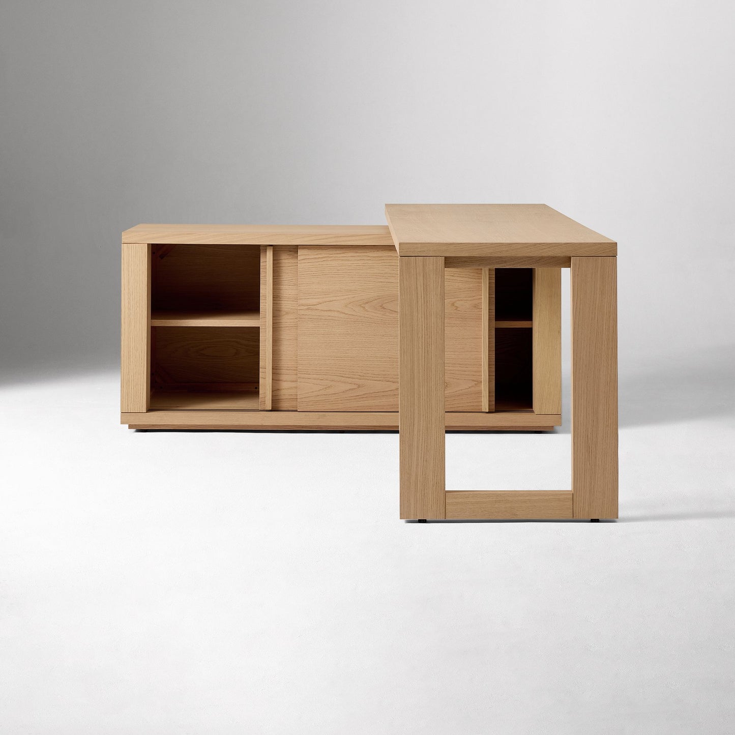 Soren Oak Executive Desk with Storage