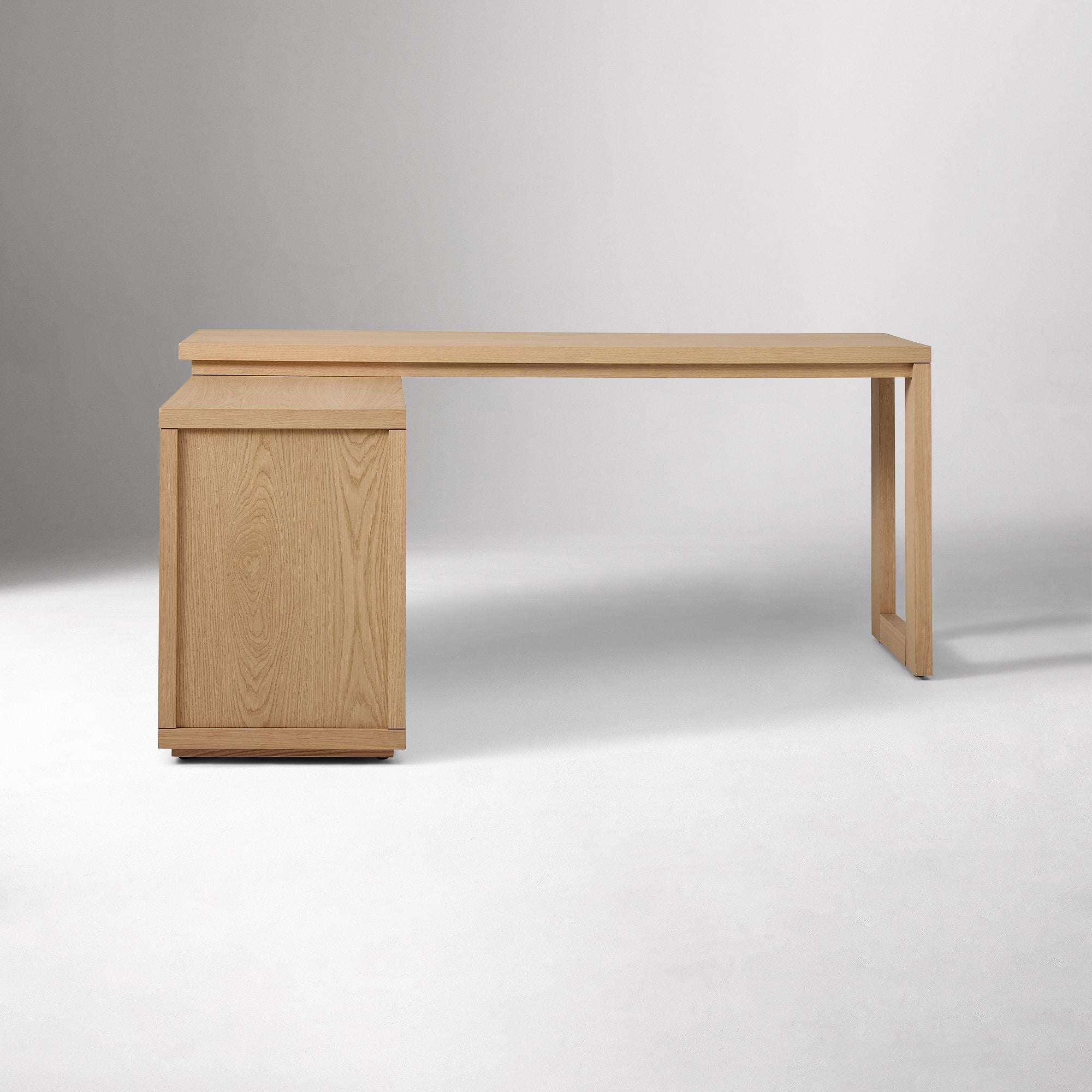 Soren Oak Executive Desk with Storage