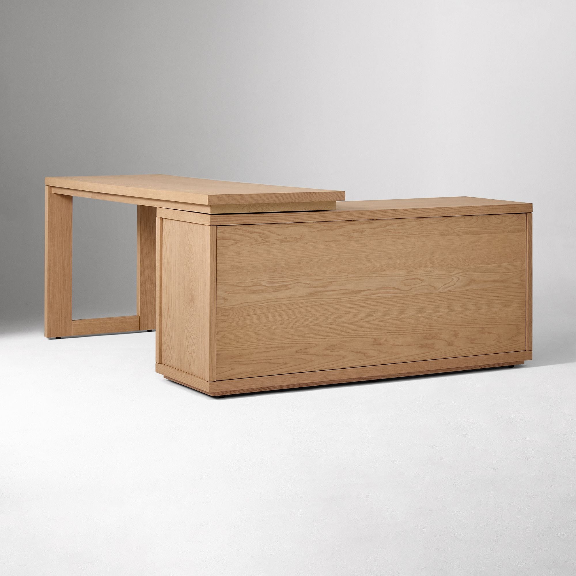 Soren Oak Executive Desk with Storage