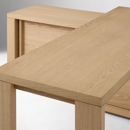 Soren Oak Executive Desk with Storage