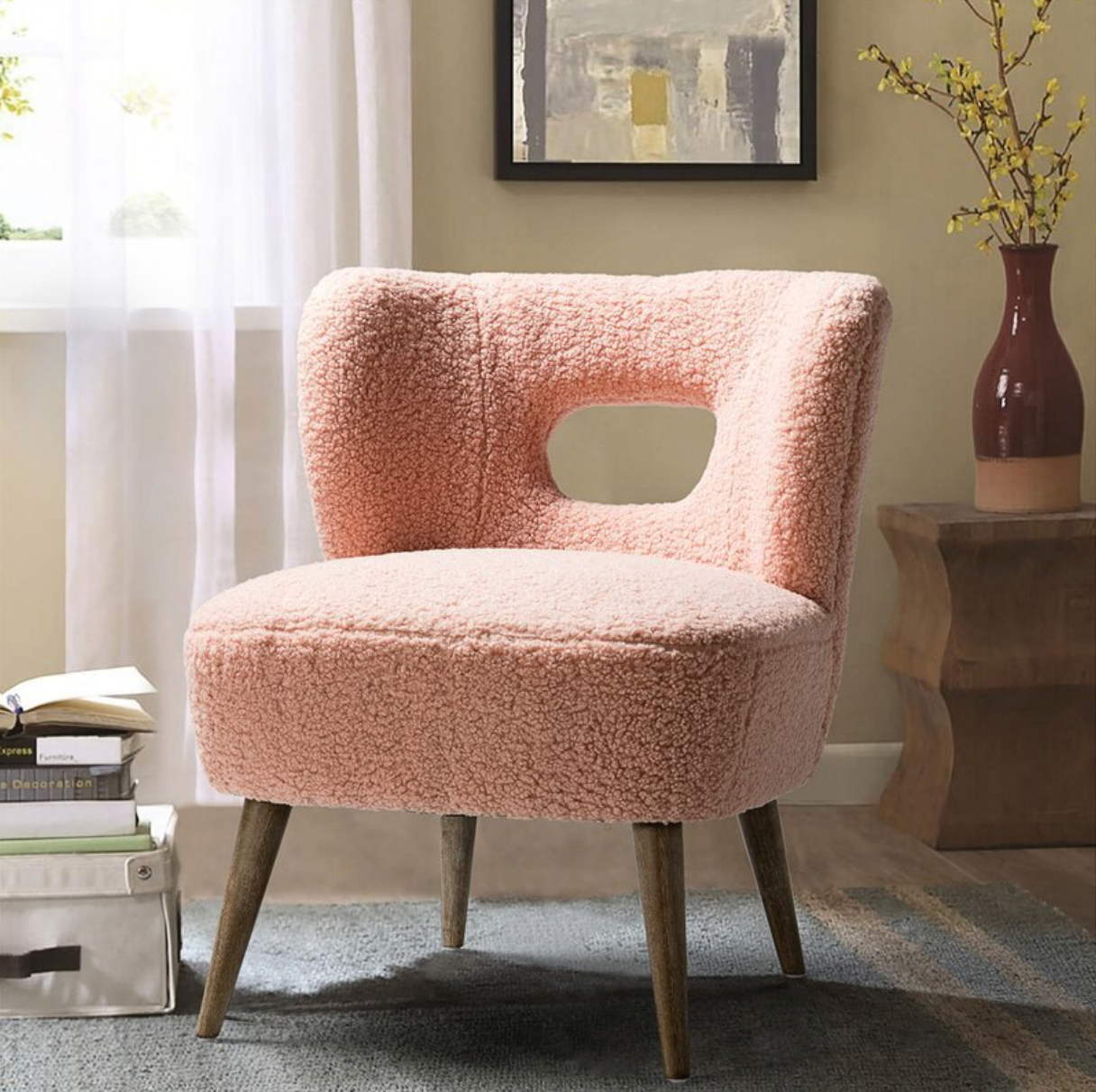 Corinne Wooden Upholstered - Cutout Back Mercury Chair