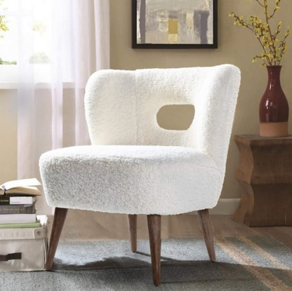 Corinne Wooden Upholstered - Cutout Back Mercury Chair