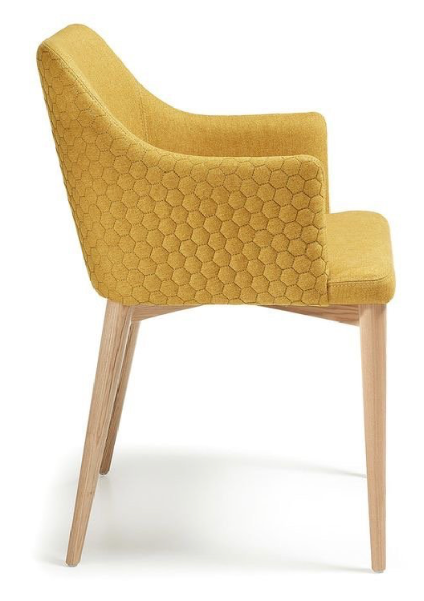 Hex Quilted Fabric Dining Chair