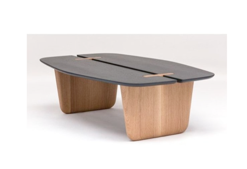 Surf Shaped Foldable Wooden Coffee Table