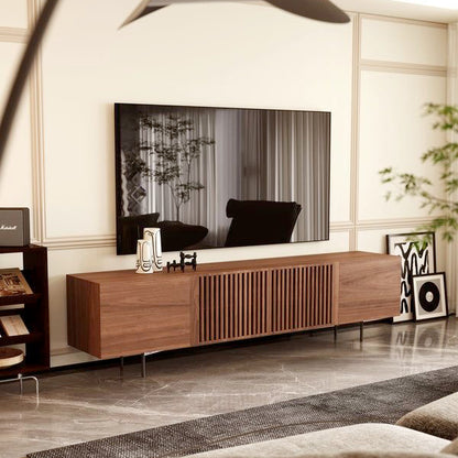 Acrylic Sonama Wood TV Stand with Shelves